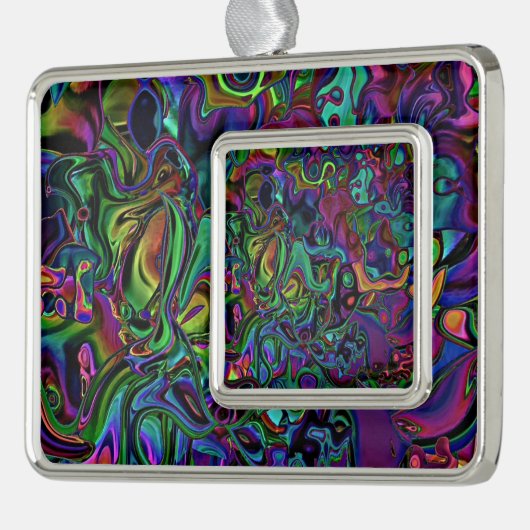 Brain Melt Verzilverd Kader Ornament (Links)