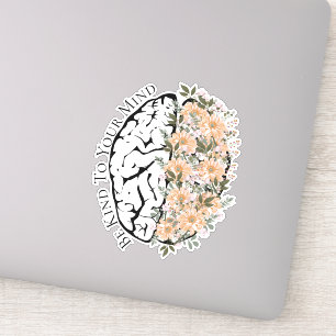 Brain met bloemen is aardig tegen je geest sticker