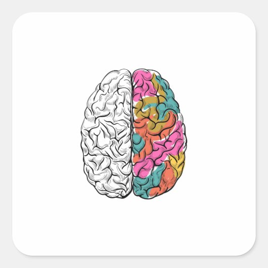 Brain Mind Pychology Idea Vierkante Sticker (Voorkant)