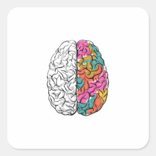 Brain Mind Pychology Idea Vierkante Sticker
