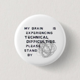 Brain Mist Knop Fibromyalgie Speld Badge Ronde Button 3,2 Cm