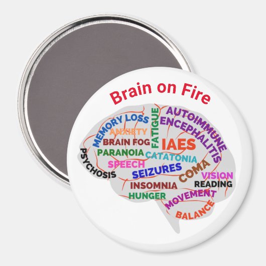 Brain on Fire Autoimmune Encephalitis Magnet Magneet (Voorkant / Achterkant)