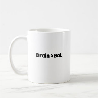 Brain Over Bot Mug – Smart and Funny Mug for AI De Koffiemok