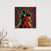 Brain Over Brawn Monkey Poster Funny Gym Nerd Wall (Cuisine)