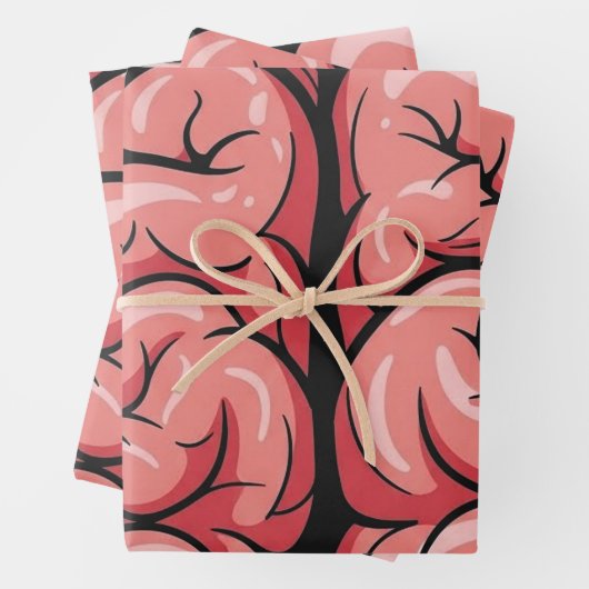 Brain Pattern Wrapping Paper Flat Sheet Set (In situ)
