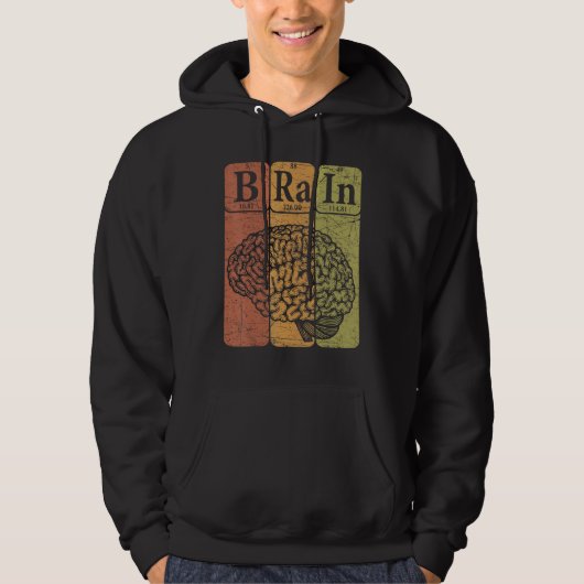 Brain Periodic Table Elements Neurologist Retro Ne Hoodie (Voorkant)