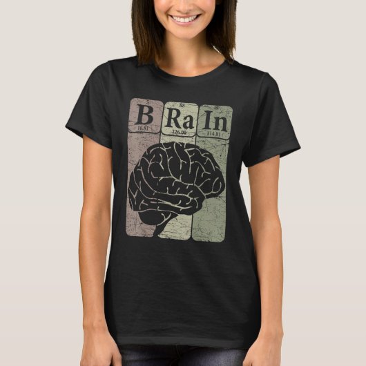 Brain Periodic Table Elements Neurologist Retro Ne T-shirt (Voorkant)