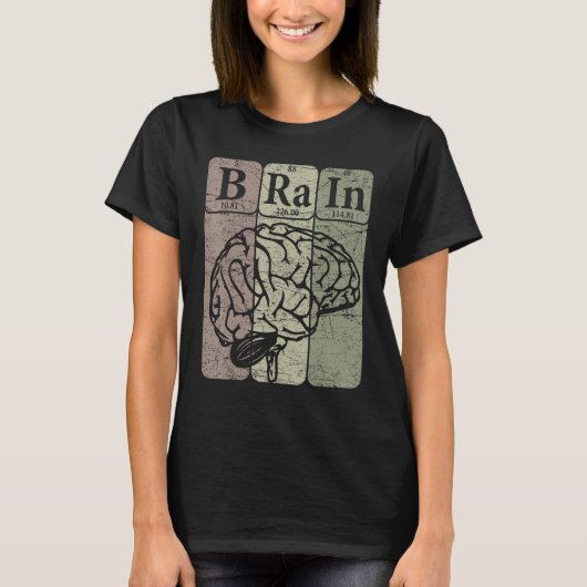 Brain Periodic Table Elements Neurologist Retro Ne T-shirt (Voorkant)
