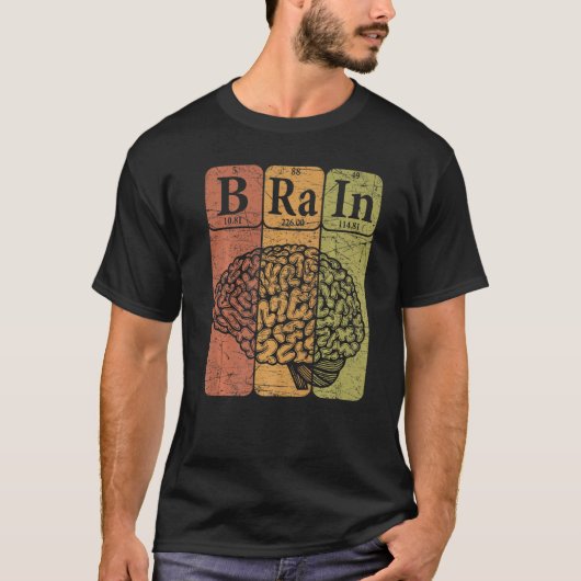 Brain Periodic Table Elements Neurologist Retro Ne T-shirt (Voorkant)