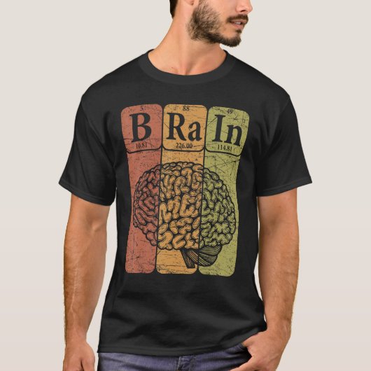 Brain Periodic Table Elements Neuroloog Retro nie T-shirt (Voorkant)