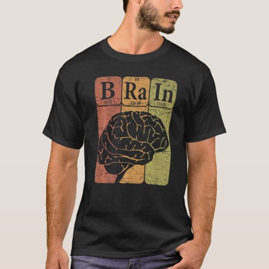 Brain Periodic Table Elements Neuroloog Retro nie T-shirt (Voorkant)