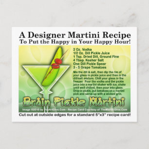 Brain Pickle Halloween Martini Recept Briefkaart