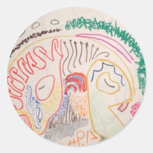 Brain Ronde Sticker (Voorkant)