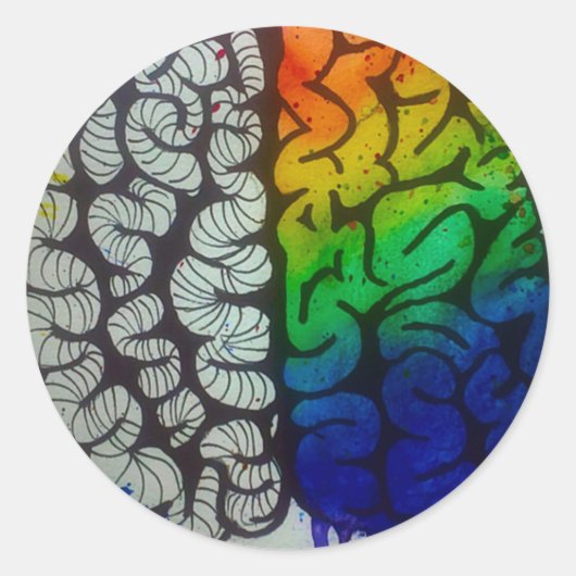 Brain Ronde Sticker (Voorkant)