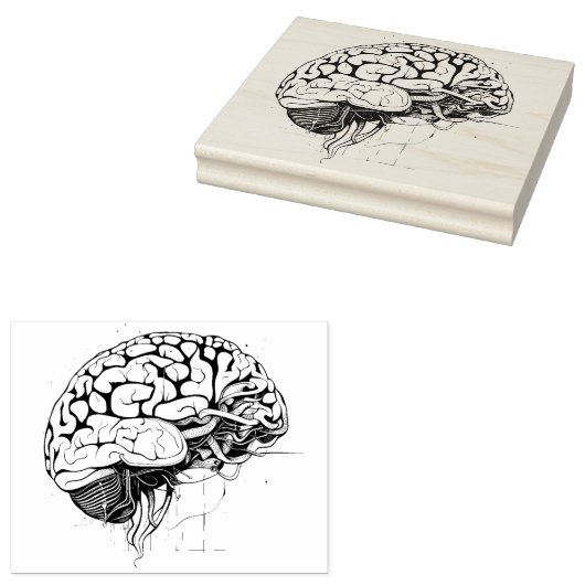 Brain Rubber Stamp Rubberstempel (Gestempeld)