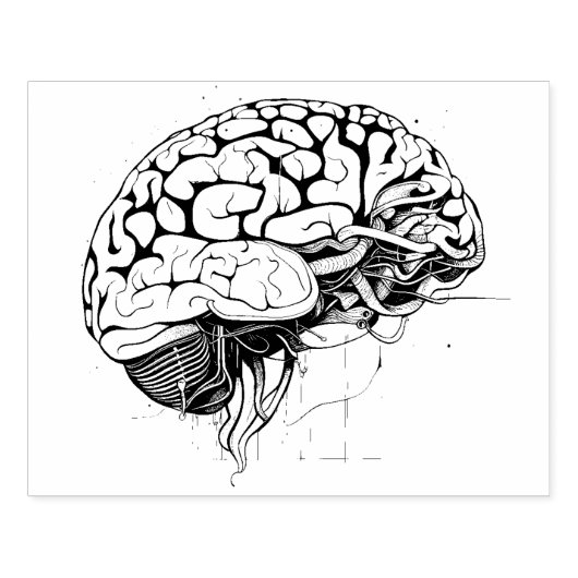 Brain Rubber Stamp Rubberstempel (Afrduk)