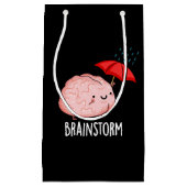 Brain Storm Funny Anatomy Pun Dark BG Klein Cadeauzakje (Voorkant)