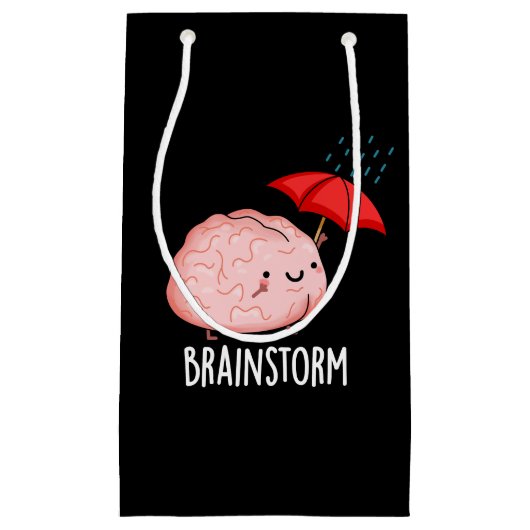 Brain Storm Funny Anatomy Pun Dark BG Klein Cadeauzakje (Voorkant)