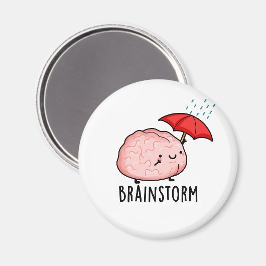 Brain Storm Funny Anatomy Pun Magneet (Voorkant / Achterkant)