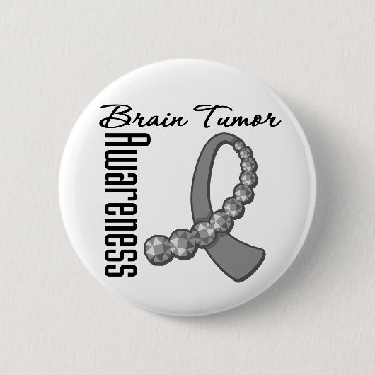 Brain Tumor Awareness Gemstone Ribbon Ronde Button 5,7 Cm (Voorkant)