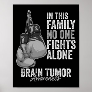 Brain Tumor Awareness Month Boxing Glove Gray Can Poster