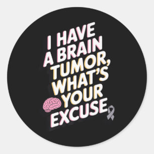 Brain Tumor Awareness Month Grey Ribbon Kleding Me Ronde Sticker