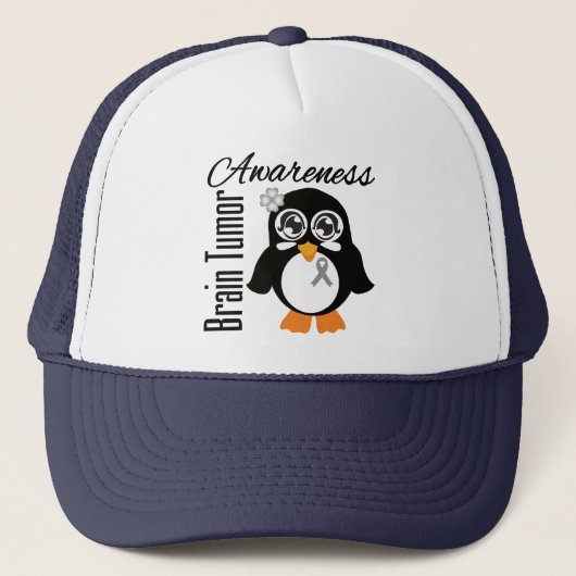 Brain Tumor Awareness Penguin Trucker Pet (Voorkant)