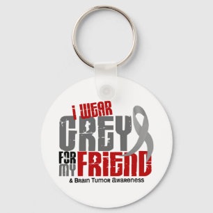 Brain Tumor ik Draag grijs voor mijn vriend 6.2 Sleutelhanger