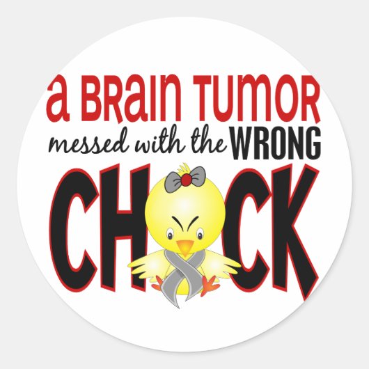 Brain Tumor met de verkeerde meid Ronde Sticker (Voorkant)