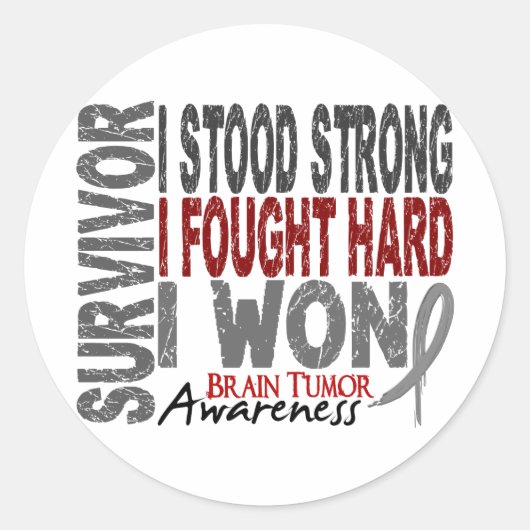 Brain Tumor Survivor 4 Ronde Sticker (Voorkant)