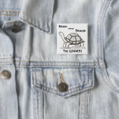 Brain vs. Brawn Badge Vierkante Button 5,1 Cm (In situ)