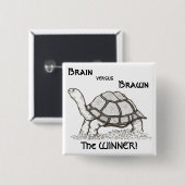 Brain vs. Brawn Badge Vierkante Button 5,1 Cm (Voorkant /achterkant)