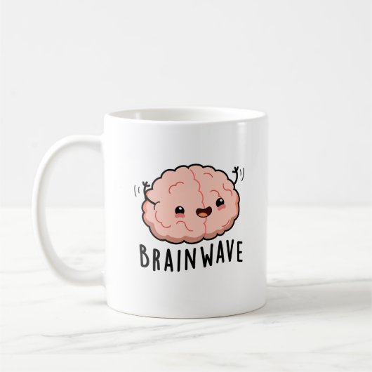 Brain Wave Funny Anatomy Pun Koffiemok (Links)