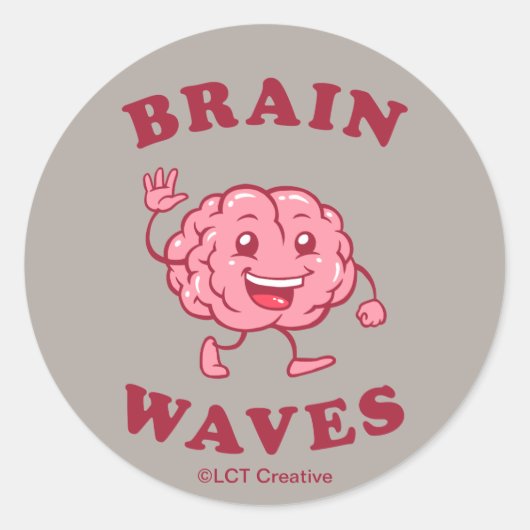 Brain Waves Ronde Sticker (Voorkant)
