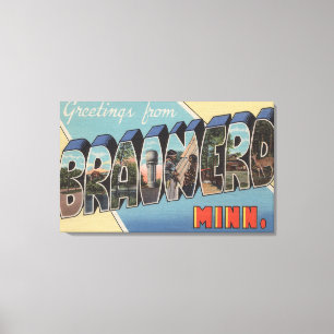 Brainerd, Minnesota - Grote lettertjes Canvas Afdruk