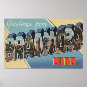 Brainerd, Minnesota - Grote lettertjes Poster