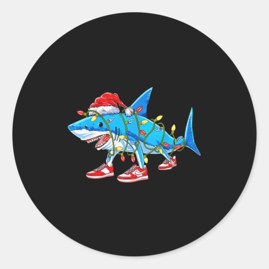 Brainrot Christmas Slang Gen Z Gen Alpha Meme Shar Ronde Sticker (Voorkant)