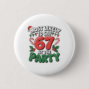 Brainrot Grappige Kerstmis 67 Meme Kerstmis Waarsc Ronde Button 5,7 Cm