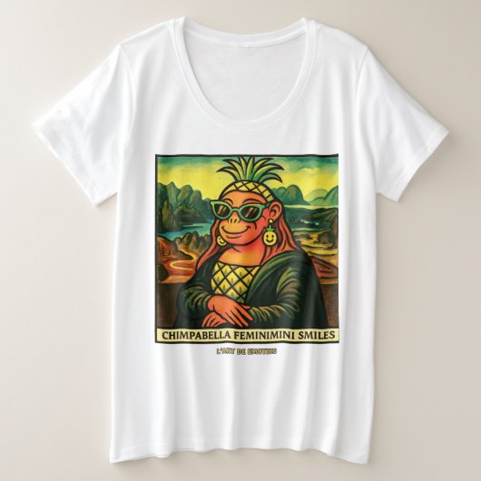 Brainrot POP Chimpabella Feminimini Smiles Grote Maat T-shirt (Design voorkant)