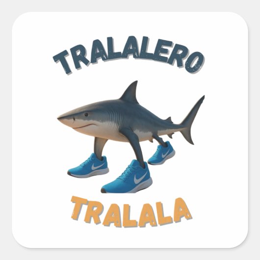 BrainRots TralaleroTralala |The Three-Legged Shark Vierkante Sticker (Voorkant)