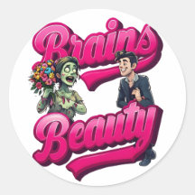 Brains & Beauty – Zombie Humor Design