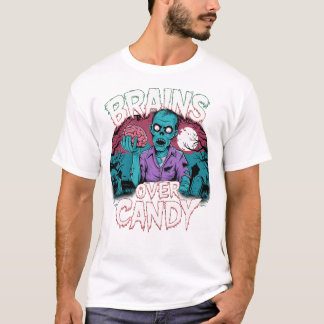 Brains & Blood Splatter - Scary Zombie Graphic T-s T-shirt