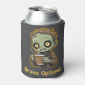 Brains Optional Zombie Coffee Funny Cute Undead Blikjeskoeler (Blikje Voorkant)