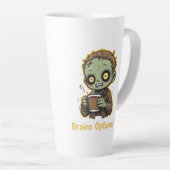 Brains Optional Zombie Coffee Funny Cute Undead  Latte Mok (Rechterhoek)