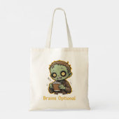 Brains Optional Zombie Coffee Funny Cute Undead  Tote Bag (Achterkant)