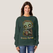 Brains Optional Zombie Coffee Funny Cute Undead  Trui (Voorkant volledig)