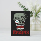 Brains zombie briefkaart (Staand voorkant)