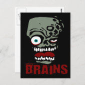 Brains zombie briefkaart (Voorkant / Achterkant)