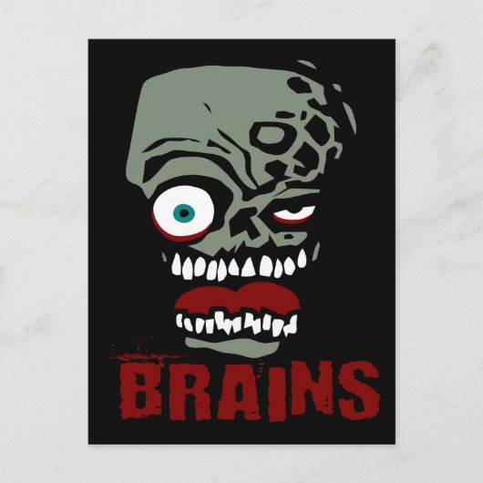 Brains zombie briefkaart (Voorkant)