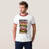 Brainy Burgers Ringer T-Shirt (Devant entier)